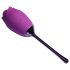 Playboy - waterdichte, oplaadbare Rose vibrator met tongbeweging (paars)