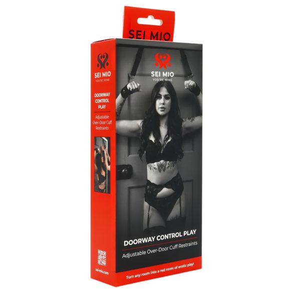 Sei Mio - bondage set voor deur - verstelbaar - zwart