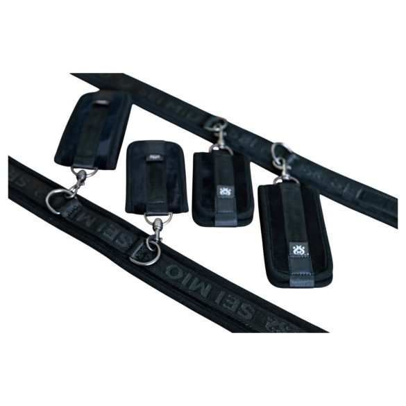 Sei Mio - bondage set - handboeien enkelsboeien halsband - zwart