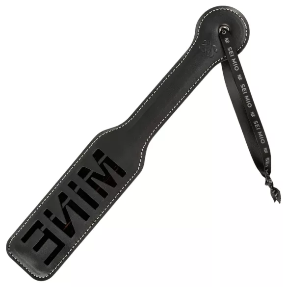 Sei Mio - spanking paddle met tekst - zwart