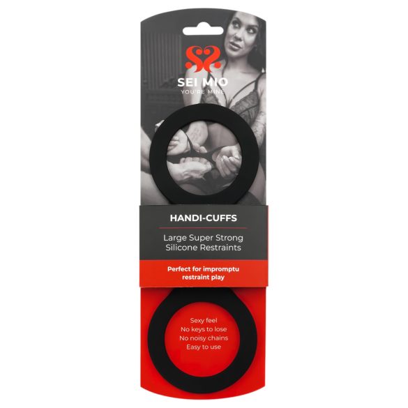 Sei Mio - polsboeien - siliconen - zwart - maat L