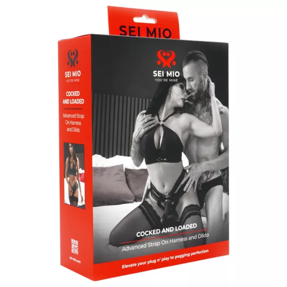 Sei Mio - strap-on dildo met harnas - 15 cm - zwart