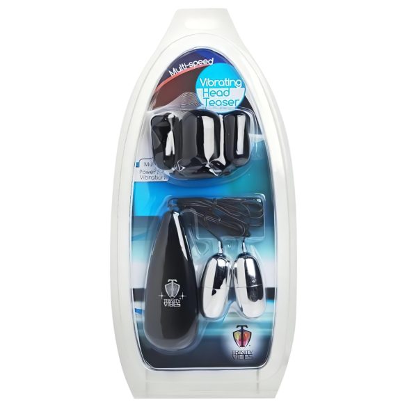 Trinity - Dubbele eivormige glansvibrator (zwart-zilver)