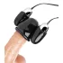 XR Brands - Trinity - peniskop met twee ballen en eikelvibrator (zwart-zilver)