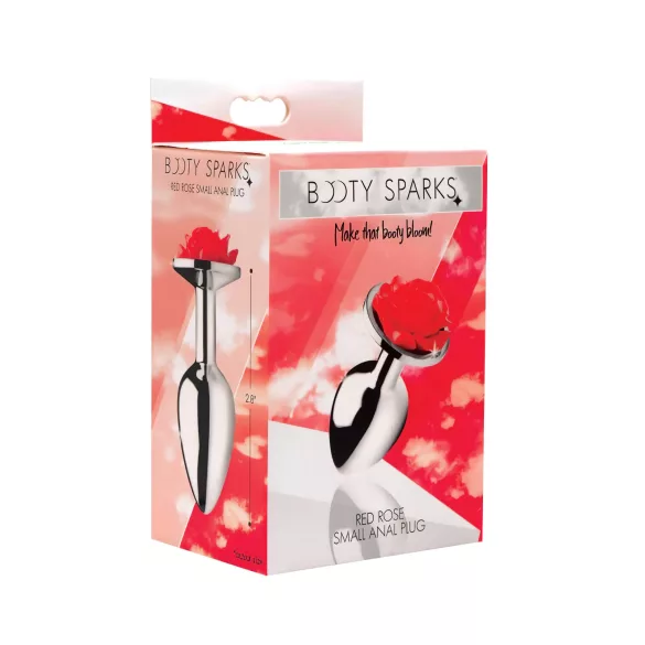 Booty Sparks - anaalplug met roosvormige steen - zilver