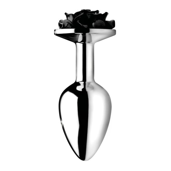Booty Sparks Black Rose - anale plug - aluminium - zilver/zwart
