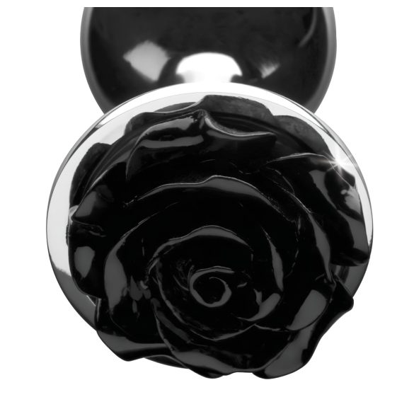 Booty Sparks Black Rose - anale plug - aluminium - zilver/zwart