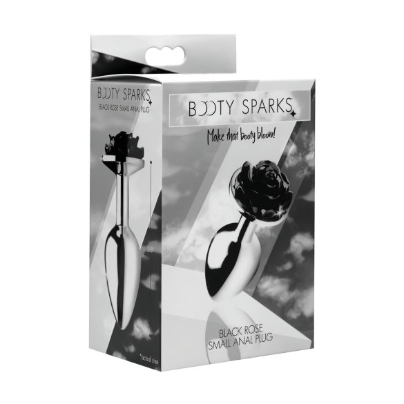 Booty Sparks Black Rose - anale plug - aluminium - zilver/zwart