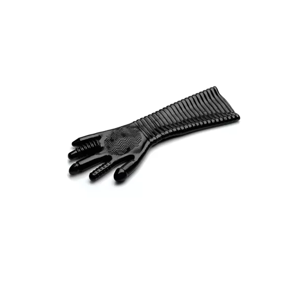 Pleasure Fister - fisting handschoen - getextureerd latex - zwart