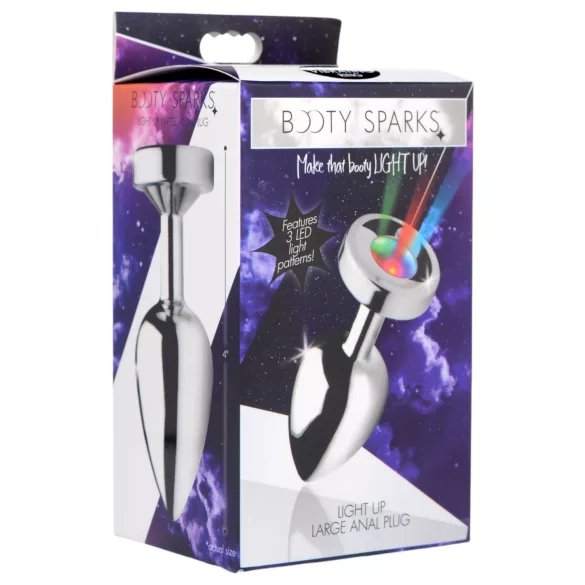 Booty Sparks - buttplug met licht - groot - zilver