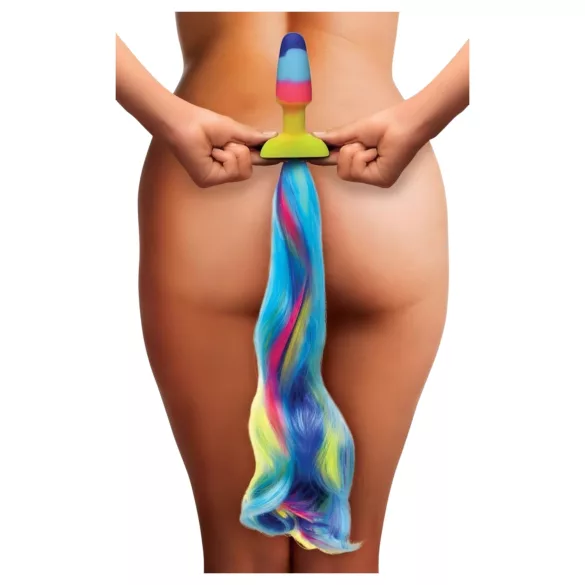 TAILZ - eenhoorn, siliconen buttplug (regenboog)