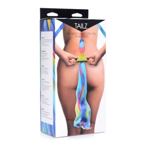 TAILZ - eenhoorn, siliconen buttplug (regenboog)