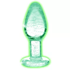   Booty Sparks - glazen buttplug - glow in the dark - transparant - maat M