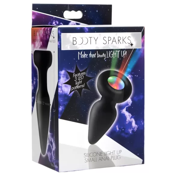 Booty Sparks - siliconen lichtgevende buttplug - zwart