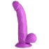 XR Brands POP - zuignap dildo met testikels - 19 cm (paars)