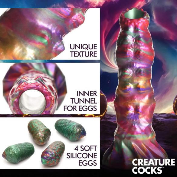 Creature Cocks Larva - buitenaardse ei-afzet dildo (regenboog)