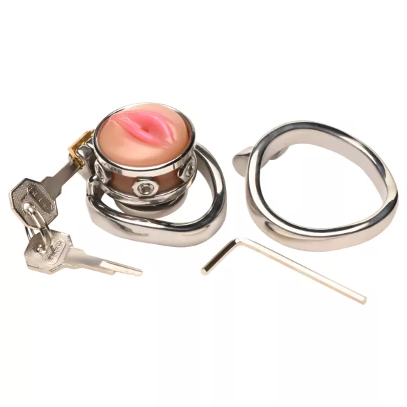 XR Brands - penis kooi met kunst vagina - zilver