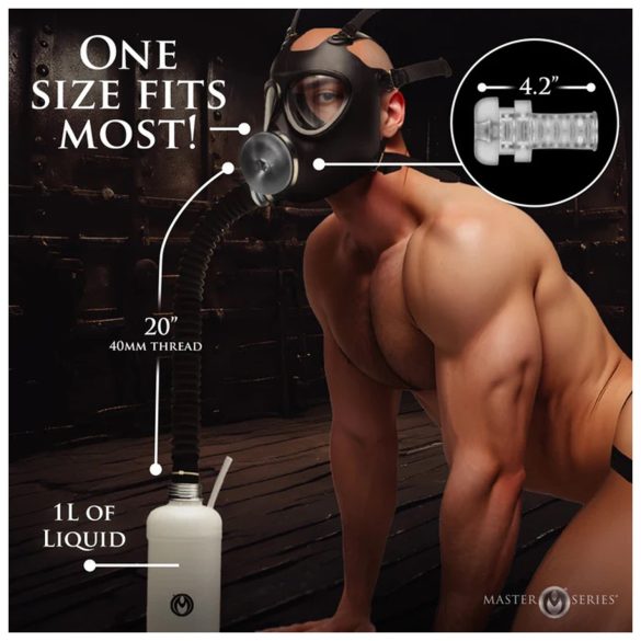 XR Brands - 2-in-1 zuigmasker en geurverstuiver (zwart)