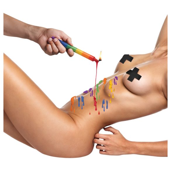 XR Brands - BDSM lichaamskaarsen - regenboog kleuren - set van 3
