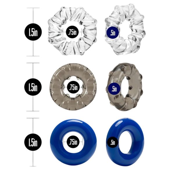 Stay Hard - penisring set - gevarieerd - 3 stuks - kleurrijk