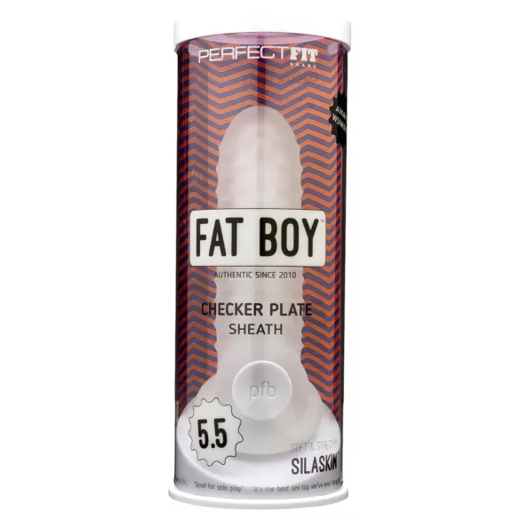 Fat Boy Checker Box - penismantel - geribbeld - wit - 15 cm