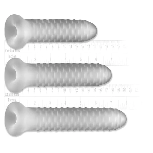 Fat Boy Checker Box - penismantel - geribbeld - wit - 15 cm