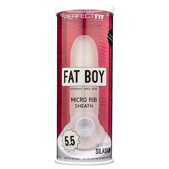 Fat Boy Micro Ribbed - penismantel - geribd - 15 cm - wit