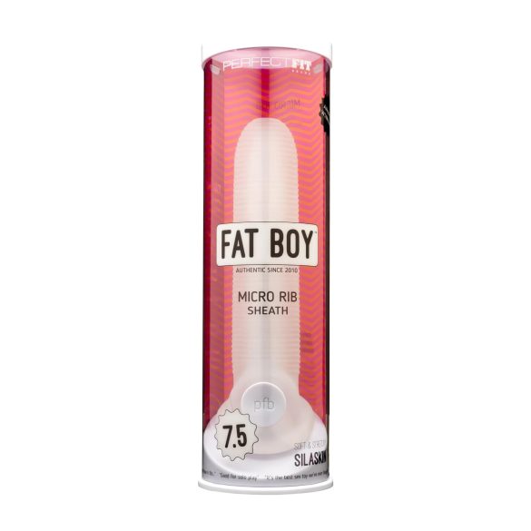 Fat Boy Micro Ribbed - penismantel - geribd - wit - 19cm