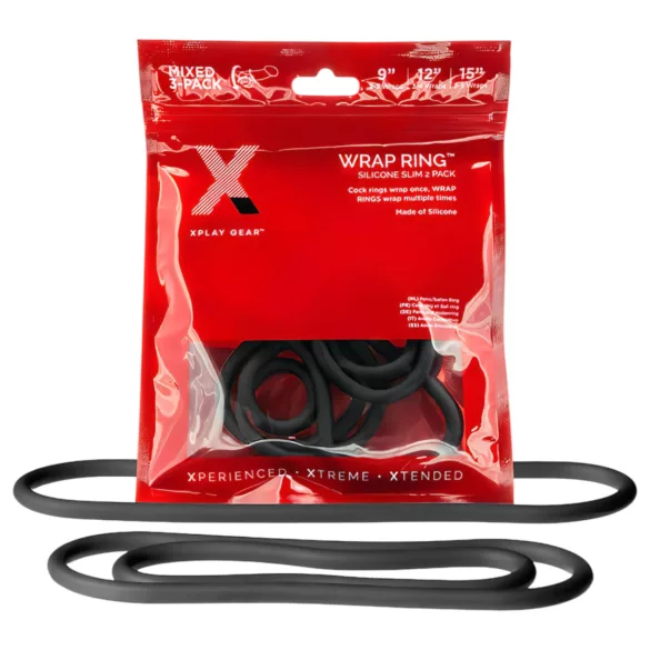 Perfect Fit Slim Wrap - penisring set - smal - zwart - 3 stuks