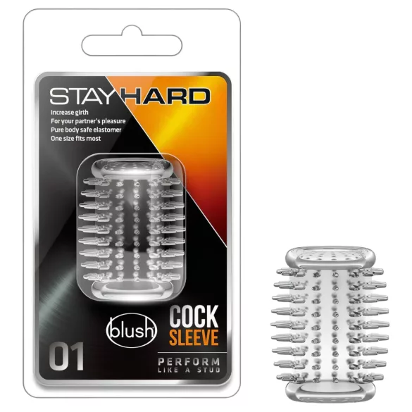 Stay Hard - penis sleeve met structuur - transparant