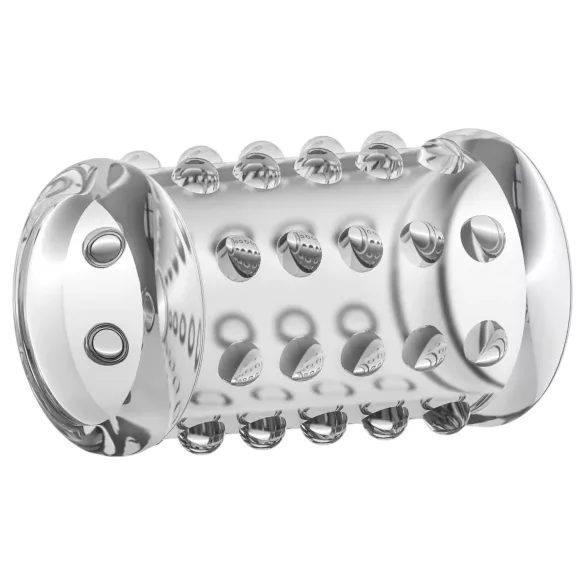 Stay Hard - penis sleeve met stippen - transparant