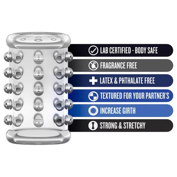 Stay Hard - penis sleeve met stippen - transparant