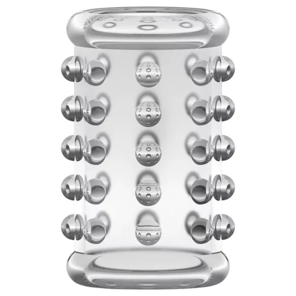 Stay Hard - penis sleeve met stippen - transparant