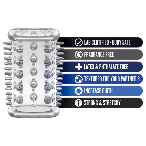 Stay Hard - penis sleeve met kleine noppen - transparant