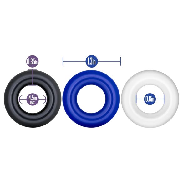 Stay Hard - penisring set - 3 stuks - multicolor