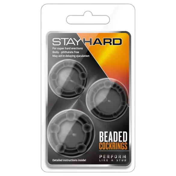 Stay Hard - penisring set - silicone - zwart