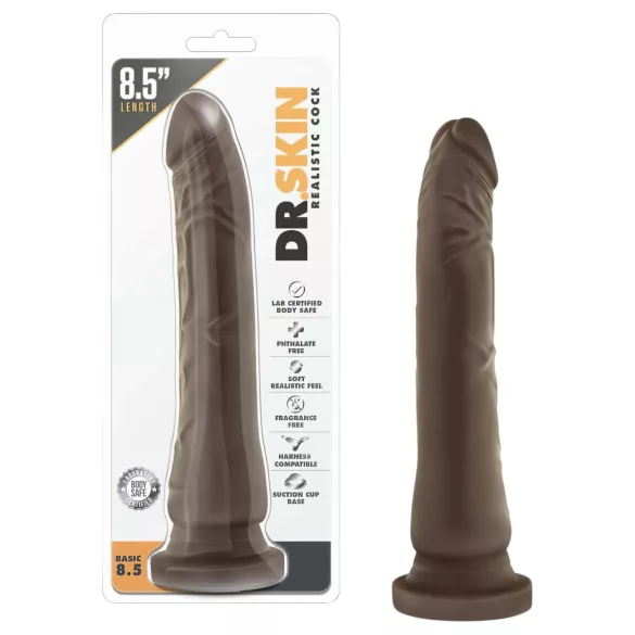 Dr. Skin 8,5 - levensechte dildo met zuignap (bruin, 20,5 cm)