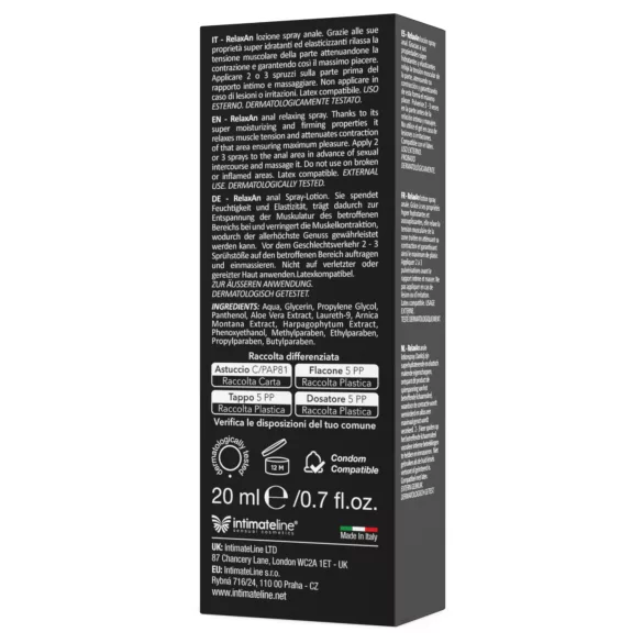 Intimateline RelaxAn - anale ontspannende spray (20 ml)