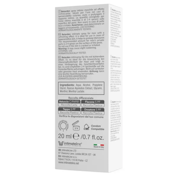 Intimateline R20 - verfrissende vertragerspray voor mannen (20 ml)
