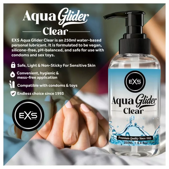 EXS AquaGlider Clear - transparante glijmiddel op waterbasis in pompflacon (250 ml)