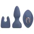Loveline - vibratorenset met verwisselbare kop (blauw-grijs)