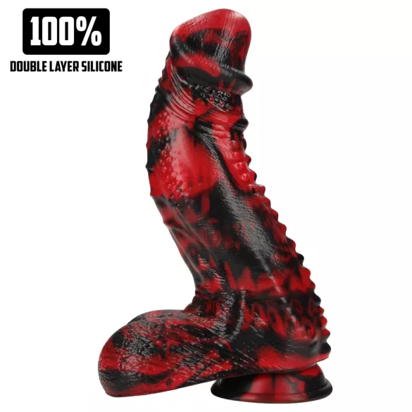 Ouch! Dark Lycan Spawn - siliconen fantasiedildo (rood-zwart)