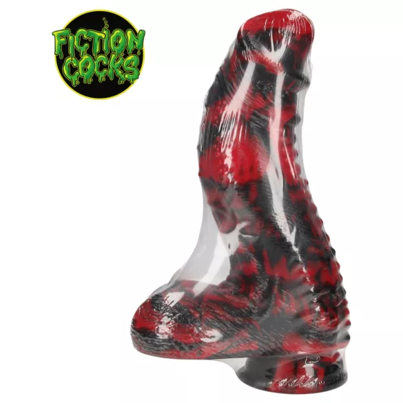 Ouch! Dark Lycan Spawn - siliconen fantasiedildo (rood-zwart)