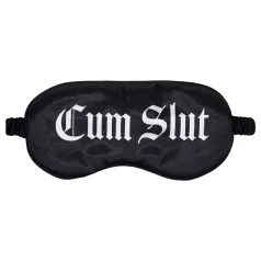  Ouch! - Satijnen oogmasker met opschrift "Cum Slut" (zwart)