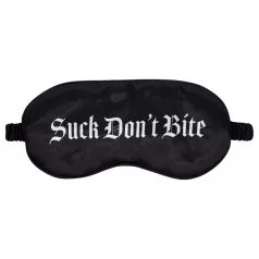   Ouch! - satijnen slaapmasker met opdruk "Suck Don't Bite" (zwart)
