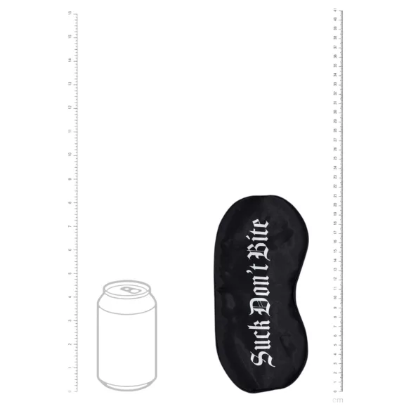 Ouch! - satijnen slaapmasker met opdruk "Suck Don't Bite" (zwart)