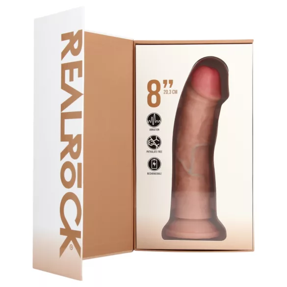 RealRock - dildo met zuignap en vibratie - huidskleur - 20,5 cm