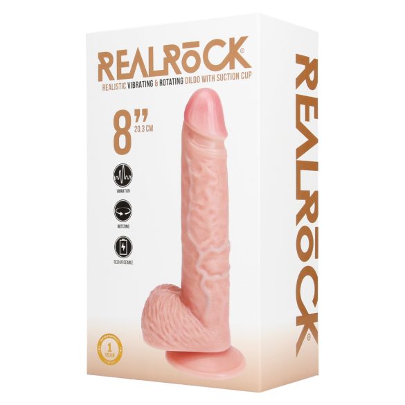RealRock - draaiende vibrator - realistische huidkleur - 20,5 cm