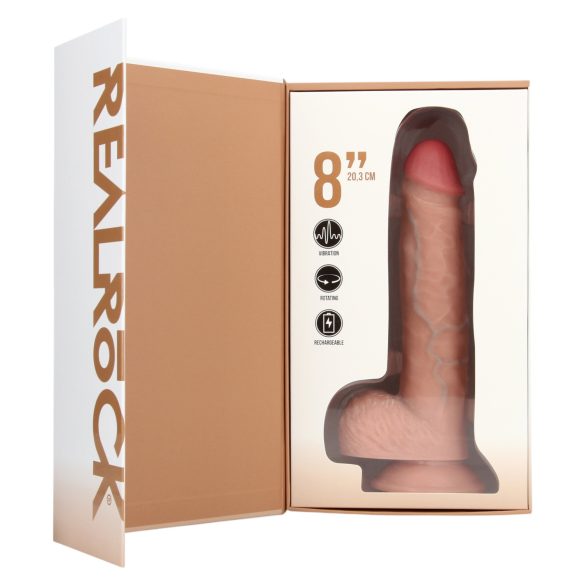 RealRock - draaiende vibrator - realistische huidkleur - 20,5 cm