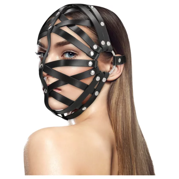 Ouch! - bondage masker - kunstleer - zwart